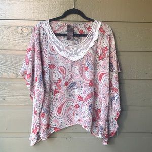 Nordstrom BP sheer paisley top